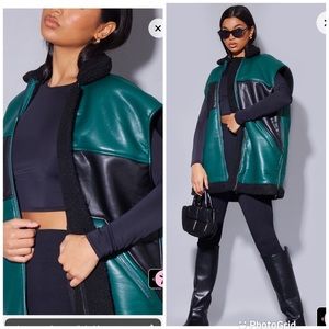 PrettyLittleThing Green and Black Vest